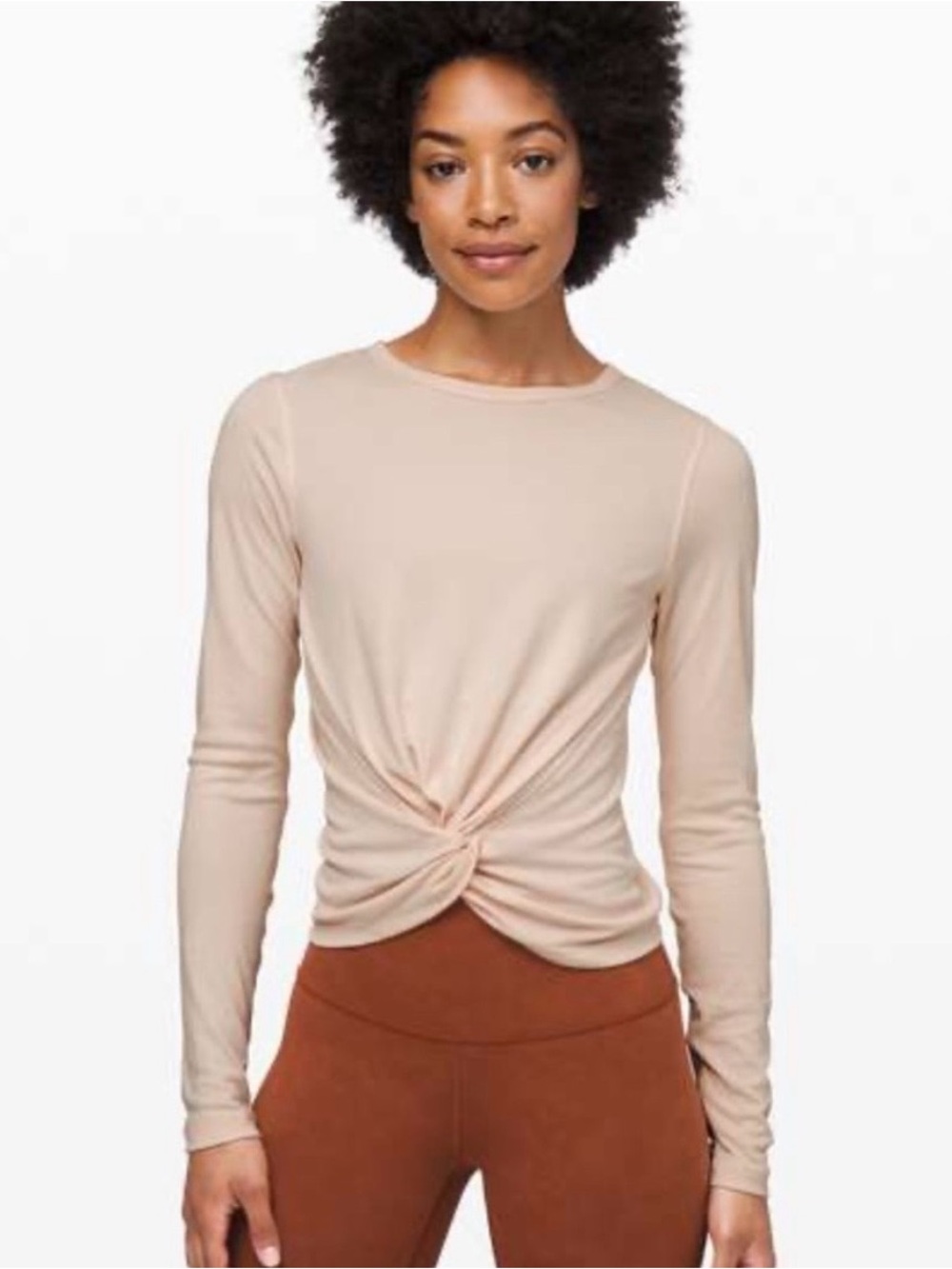 lululemon athletica Long-Sleeve Twist Front Top - blush